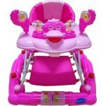 Premergator pentru copii Baby Care H914 Ratusca Roz cu roti din silicon, melodii si functie balansoar