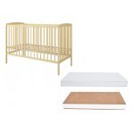 Set Patut din lemn pana la 4 ani cu somiera reglabila pe 3 nivele de inaltime Nichiduta 120x60 cm Grace Natur + Saltea cu husa detasabila din microfibra 12 cm grosime Nichiduta Cocos Comfort +