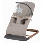 Sezlong balansoar FreeON Serene, pana la 9 kg, cu centura in 3 puncte, spatar reglabil in 3 etape, cu bara de jucarii, 70 x 45 x 56 cm, 0 luni+, beige