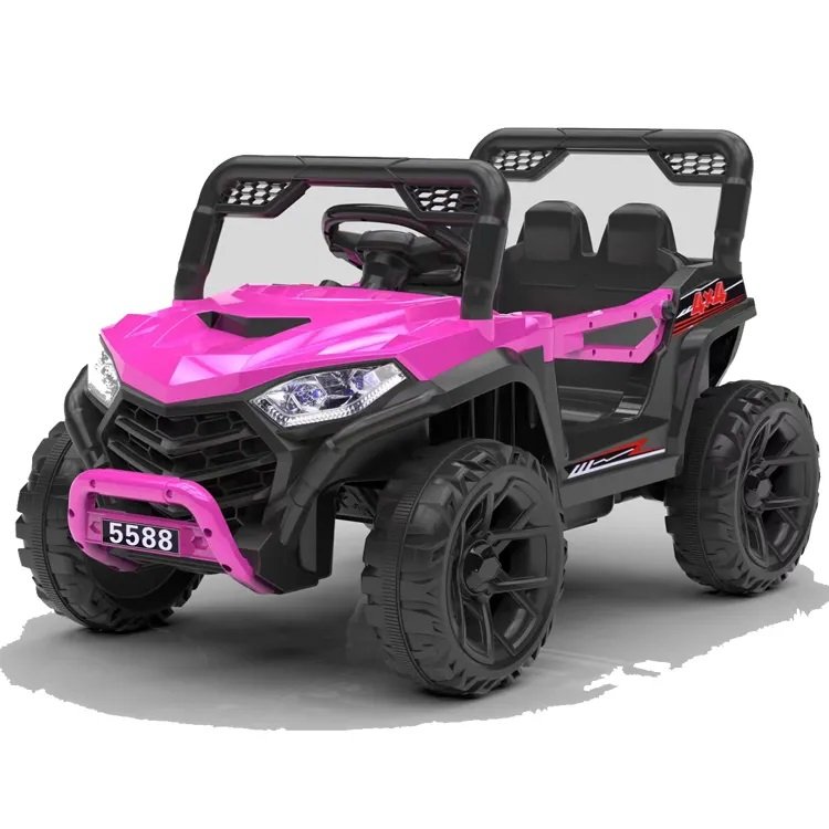 Mașinuță electrica pentru copii Nichiduța 12V Off Road Race Pink cu telecomanda 2.4G,faruri cu lumini LED, sunete,muzica, 2 motoare x 35w,funcție slow start,mufa USB,centura de siguranța