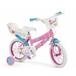 Bicicleta pentru copii Toimsa Fantasy Walk 14 inch cu roti ajutatoare, cos frontal si scaun pentru papusi