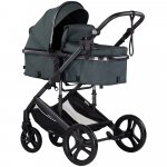 Carucior pentru copii Chipolino Amore Basil 2 in 1 cu sezut reversibil, maner reglabil, suspensii, husa de picioare, gentuta, suport pahar, greutate admisa 22 kg