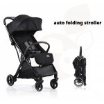 Cărucior sport Cangaroo Easy Fold Negru cu pliere compactă Autofold,până la 22kg,cadru din aluminiu,poziție de somn,roți EVA detasabile și husa de picioare inclusă