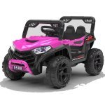 Masinuta electrica pentru copii Nichiduta 12V Off Road Race Pink cu telecomanda 2.4G,faruri cu lumini LED, sunete,muzica, 2 motoare x 35w,functie slow start,mufa USB,centura de siguranta