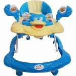 Premergator pentru copii Novokids Ratusca Albastru, Reglabil in 3 Trepte, Pliabil, 8 Roti, Cu Melodii