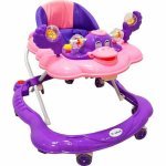 Premergator reglabil in 2 trepte Novokids Baby C Mov Ratusca cu melodii, roti silentioase din silicon, pliabil