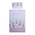Lenjerie patut cu 3 piese 120x60 cm fete de schimb Hipo girafa