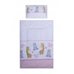 Lenjerie patut cu 3 piese 140x70 cm Hipo girafa
