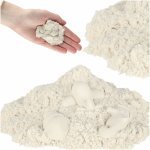 Nisip Kinetic pentru copii, Ikonka, senzorial nu se usuca, nu se intareste, fabricat din ingrediente naturale, cantitate 1kg, White