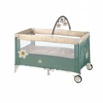 Patut pliabil Jane Duo Level Botanic cu roți, arcadă cu jucării, geantă de transport, două nivele