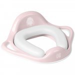 Reductor pentru toaletă copii KikkaBoo Soft Hippo Pink,cu mânere ergonomice,colac moale din spumă cu suprafață impermeabilă