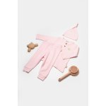 Set 3 piese bluza, pantaloni si caciulita Bamboo, roz, BabyCosy, 50% bumbac + 50 % bambus, marimea 12-18 Luni