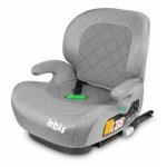 Inaltator auto copii Caretero Irbis I-Size Grey Melange 125-150 cm, fixare cu isofix, centura de ghidaj, spătar reglabil și detașabil, husa lavabila, cotiere, Certificat R129