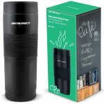 Termos cu vid Berdsen Black 590ml,interior din oțel inoxidabil,capac rezistent la scurgeri,buton cu pai inclus pentru utilizare fără inclinare,suprafață antiderapantă,aspect modern,păstrare cald 12 ore și rece 24 ore