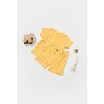 Set tricou cu pantaloni Printed, galben, BabyCosy, 50% bumbac+ 50% modal, marime 12-18 Luni