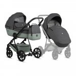 Carucior 2 in 1 Tutis Viva 5+ Sage 039 din piele ecologica, sezut reversibil, spatar reglabil, roti cu blocare, bara detasabila, accesorii incluse
