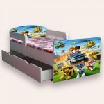 Pat pentru copii Paw Patrol varianta 3, cu mânere și sertar, 2-6 ani, 130x60 cm