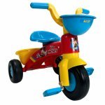 Tricicleta pentru copii Injusa licenta Disney Mickey Mouse Multicolor cu pedale, 1-3 ani, greutate admisa 25 kg, cosulete pentru accesorii