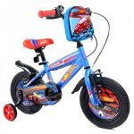 Bicicleta pentru copii Belderia Fastwheel Albastru 5-8 ani, roti 16 inch, roti ajutatoare si frane V-Brake