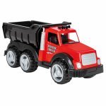 Camion mare cu remorca Pilsan Master Roșu/Negru, remorca rabatabilă, 6 roți rezistente, utilizare interior/exterior