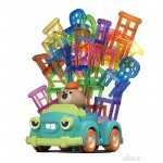 Jucărie educativa și interactiva pentru copii, de aranjare și potrivire 48 de scaunele multicolore pe mașinuță