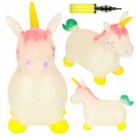 Jumper gonflabil pentru copii Unicorn, din cauciuc moale și flexibil, dimensiune 47 x 60 x 22cm, cu pompa inclusă