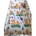 Lenjerie de pat 3 piese cu cearceaf plapumioara si pernuta slim 140x70 cm Croitoria Noastra Ursuleti pe galben