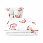 Lenjerie patut cu 3 piese MimiNu, pentru patut 120x60 cm, cu protectie laterala, din bumbac, Design, Betty