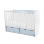 Patut balansoar Lorelli Matrix White Baby Blue, transformabil, 60x120 cm