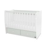 Patut balansoar Lorelli Matrix White Milky Green, transformabil, 60x120 cm