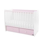 Patut balansoar Lorelli Matrix White Orchid Pink, transformabil, 60x120 cm