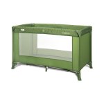 Patut pliabil pentru copii Lorelli Carina Green Stars, 1 nivel, deschidere laterala cu fermoar, geanta de transport
