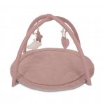 Saltea de activități pentru bebeluși Lorelli Moments Pink, jucării textile cu sunet și zornaitoare, 83x83 cm, 0 luni+