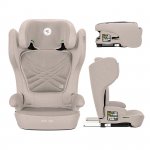 Scaun auto pentru copii Lorelli Rigel Beige i-Size, isofix, pliabil pentru depozitare ușoară, tetieră reglabilă, 3 ani-12 ani, 100-150 cm