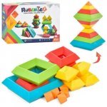 Set de construcție pentru copii Malplay cu 15 piese magnetice in forme unice, multifatetate, multicolore