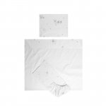 Set lenjerie patut 120x60 cm Tiny Dream 3 piese bumbac ranforce Giraffe White