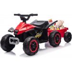 Atv electric cu remorca Nichiduta Mooving Speed Red, roti rezistente, remorca detasabila, acumulator 6V4.5Ah, motor 35w, suport picioare