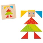 Joc din lemn Tangram pentru stimularea gândirii creative 3 ani+ Goki