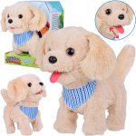 Jucărie interactiva de plus pentru copii cățelușul Tinka, se plimba, latra, dimensiune 25 x 12 x 24 cm