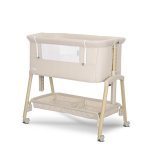 Patut pliabil co-sleeper Lorelli Millie Beige 0 luni+ maxim 9 kg, inaltime reglabila 7 pozitii, sistem antireflux, plasa de tantari, saltea inclusa