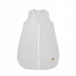 Sac de dormit Qmini Gray cu fermoar, de iarnă, din muselină dublă, 70 cm