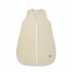 Sac de dormit Qmini Warm Beige cu fermoar, de iarnă, din muselină dublă, 70 cm