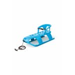 Sanie pentru copii Bezzy Albastra cu sina alunecare din otel si spatar 87x45x26 cm