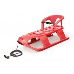 Sanie pentru copii Bezzy Rosie cu sina alunecare din otel si spatar 87x45x26 cm