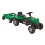 Tractor cu remorca Pilsan Big Trolley Green transmisie pe lanț, volan cu claxon, scaun reglabil, spătar, de la 3 ani până la 50 kg
