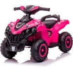 Atv electric pentru copii Nichiduta Power X Speed Pink,2 motoare, acumulator 12V 4.5Ah,roti rezistente,suport picioare, manere ergonomice,efecte sonore,faruri cu lumini led, pornire la buton, pedala acceleratie