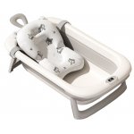 Cadita bebeluși pliabilă Little Mom Dino grey, include o pernă de siguranța detașabilă, termometru cu display digital, protecție anti-alunecare, 87x51x23 cm