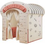 Căsuță de joacă pentru copii Nichiduța Garden Pink Bakery, iluminată, construcție robustă, margini rotunjite, dimensiune 115 x 92 x 98 cm