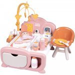 Centru de îngrijire pentru papusi Smoby Baby Nurse Cocoon Nursery 3 in 1 cu 16 accesorii