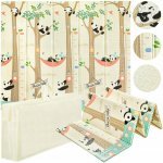 Covoraș de joacă pliabil, cu două fete pentru copii Panda Street, realizat din spumă xpe, dimensiune 180 x 200 cm, protecție împotriva loviturilor, potrivit pentru interior și exterior